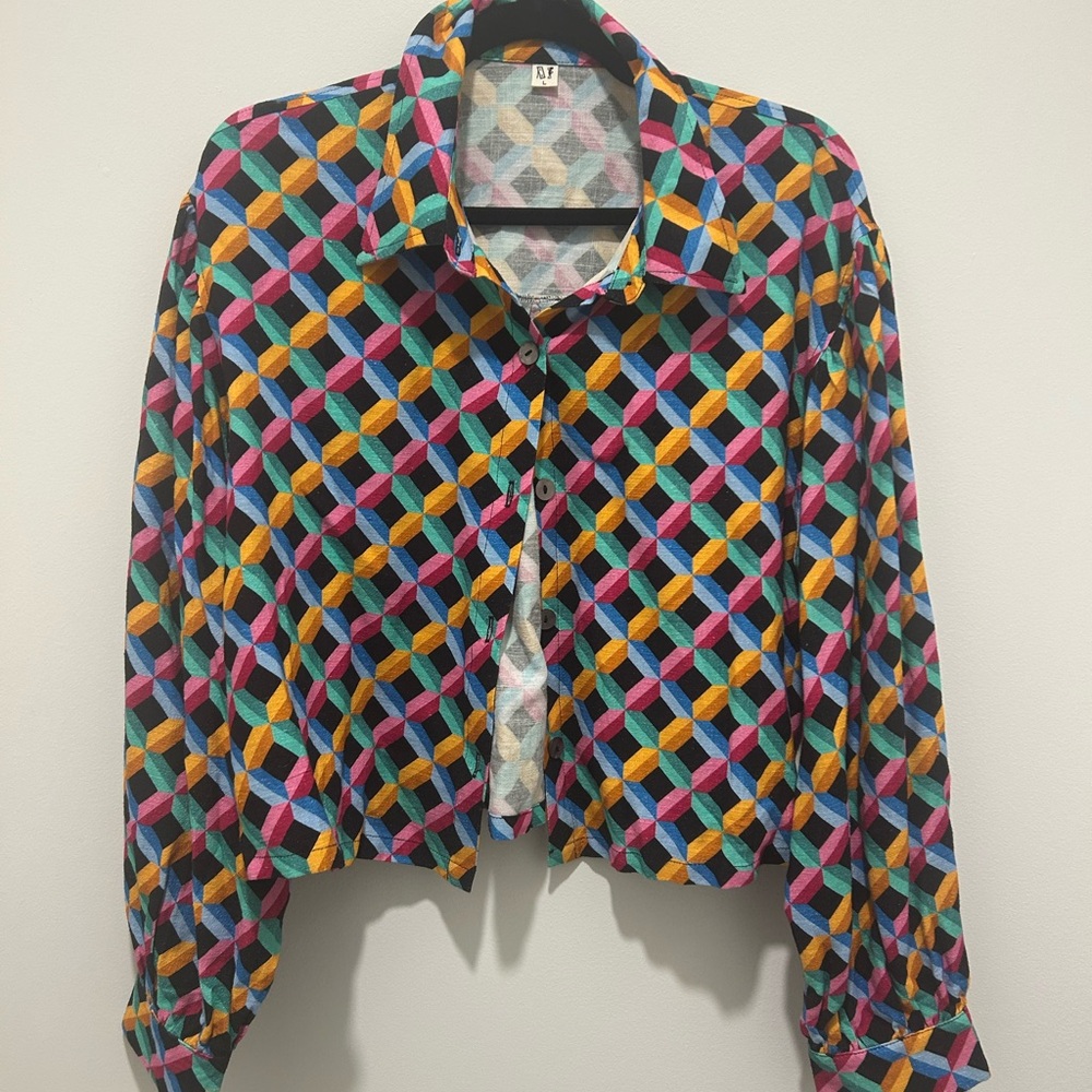 Fashion Brand Company 90s Wallpaper Geometric Women's Top